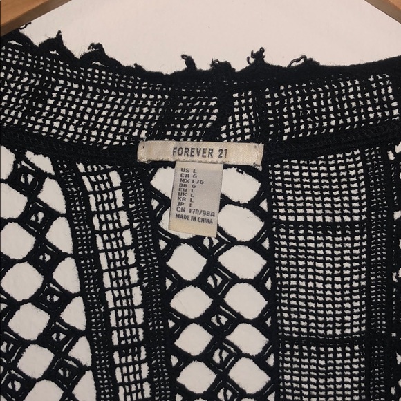 Forever 21 Black Bohemian Crochet Cardigan - Picture 3 of 8